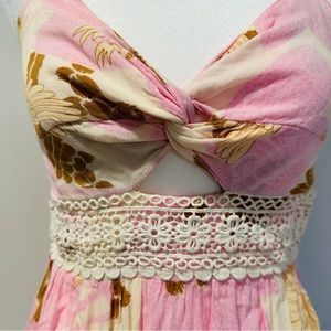 ZLEurope Maxi dress with cutout detail, pink/tan, size medium